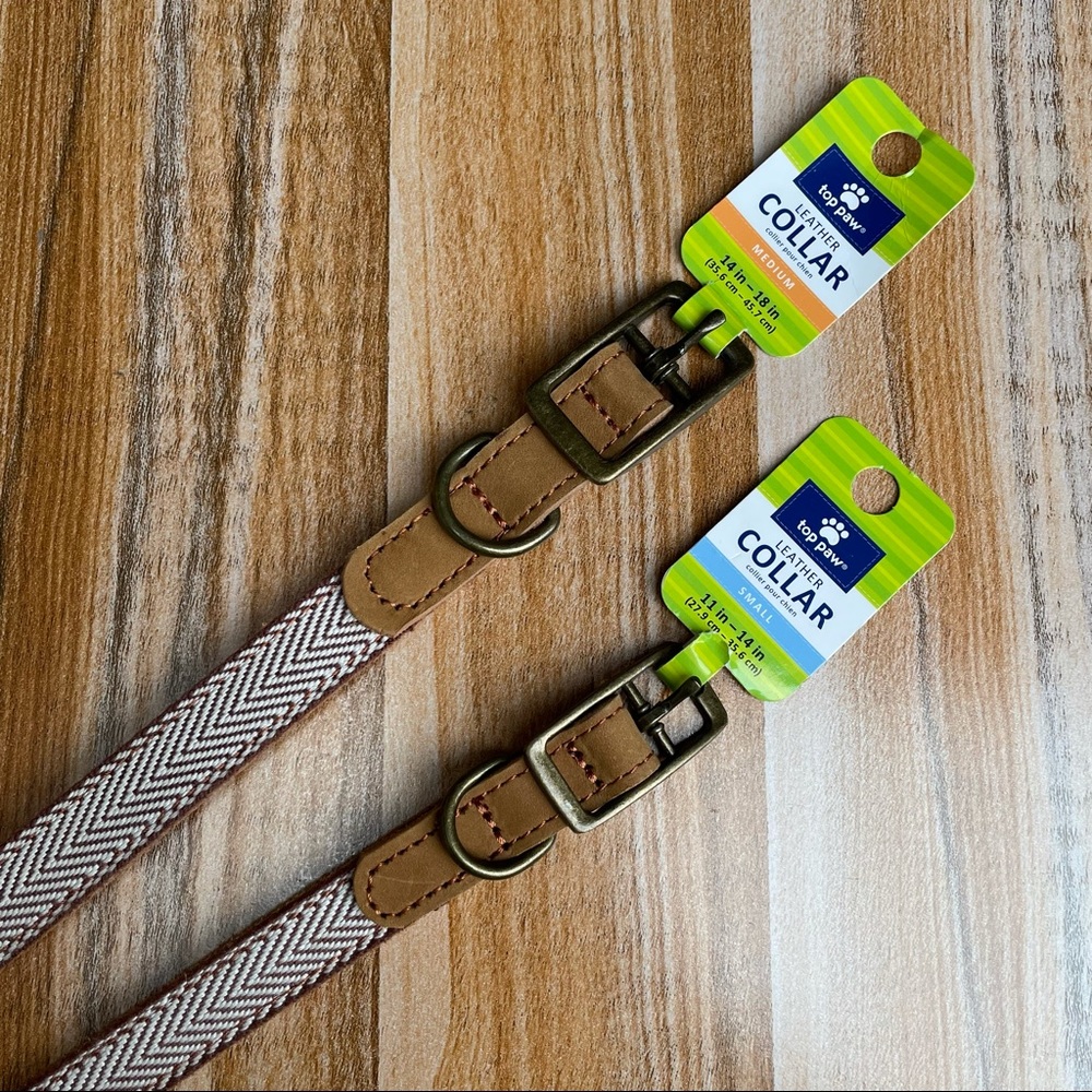 Top Paw Leather Pet Collars